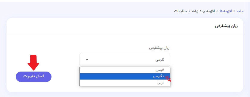 افزونه چند زبانه